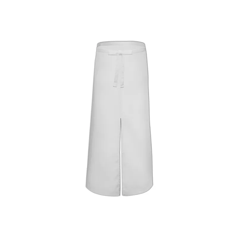 Tablier de bistro long sans poche avec fente confortable, 240 g/m²