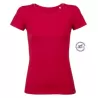 T-shirt femme col rond ajusté made in France, détail tricolore, 150 g/m²