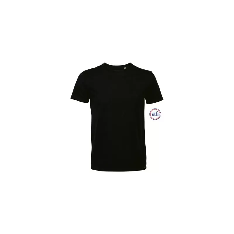T-shirt homme col rond ajusté made in France, détail tricolore, 150 g/m²