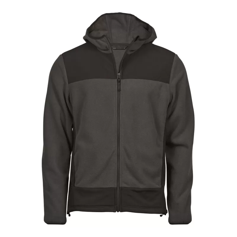 Polaire avec capuche en polyester, fermeture éclair, poches, 344 g/m²