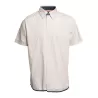 Chemise en coton manches courtes, poche poitrine, intérieur col contrasté, 130 g/m²