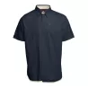 Chemise en coton manches courtes, poche poitrine, intérieur col contrasté, 130 g/m²