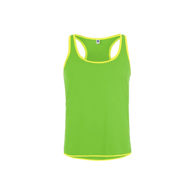 Débardeur homme bicolore en polyester texturé, évacuation active de l'humidité, 140 g/m²