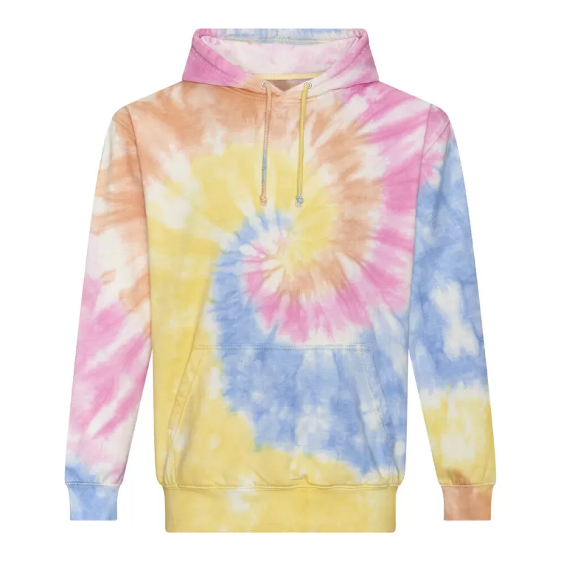 Sweat à capuche tie-dye, capuche doublée avec cordon de serrage rond, 280 g/m²