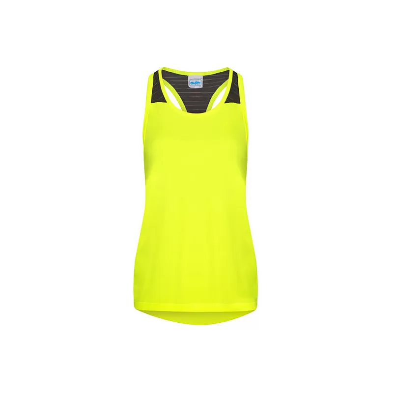 Débardeur femme léger dos nageur, panneau en mailles contrasté, 135 g/m²