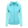 Sweat femme zippé à capuche, manches raglan et contrastées, séchage rapide, 240 g/m²