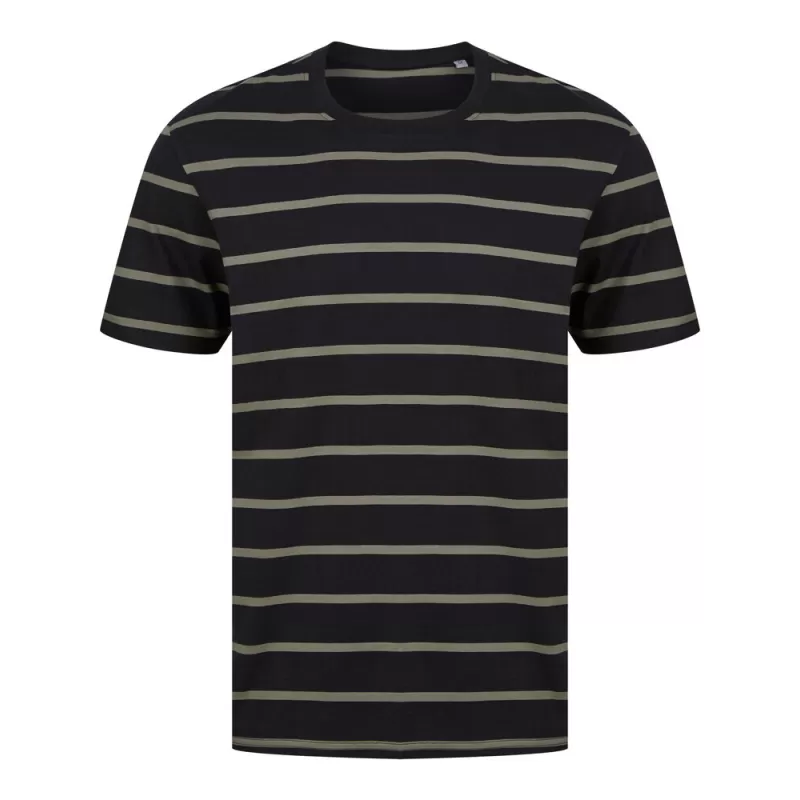 T-shirt marinière en coton, coupe décontractée, sans étiquette de marque, 180 g/m²