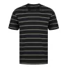 T-shirt marinière en coton, coupe décontractée, sans étiquette de marque, 180 g/m²