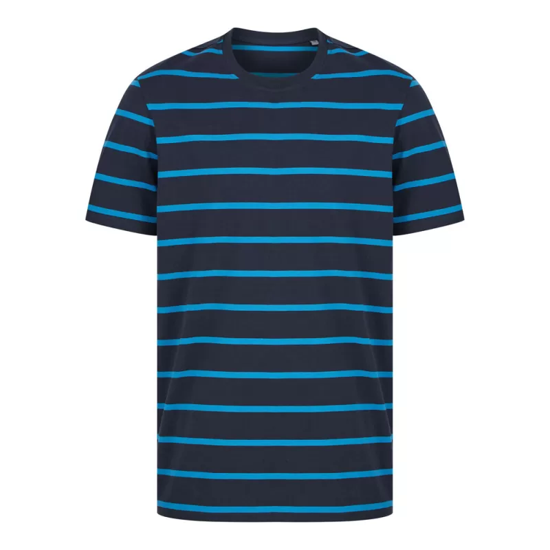 T-shirt marinière en coton, coupe décontractée, sans étiquette de marque, 180 g/m²