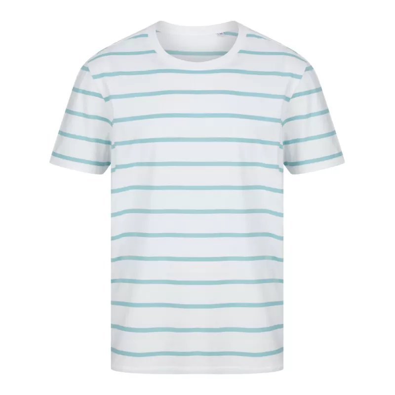 T-shirt marinière en coton, coupe décontractée, sans étiquette de marque, 180 g/m²