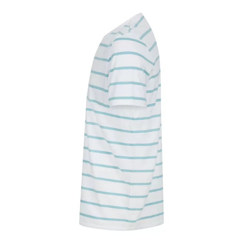 T-shirt marinière en coton, coupe décontractée, sans étiquette de marque, 180 g/m²