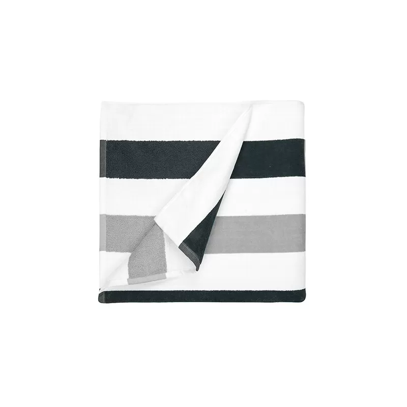 Serviette de plage rayée en coton doux, format 90 x 190 cm, 550 g/m²