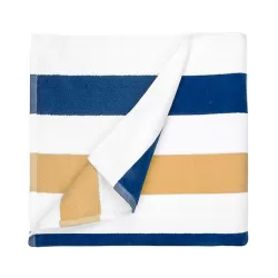 Serviette de plage rayée en coton doux, format 90 x 190 cm, 550 g/m²