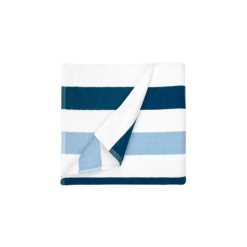 Serviette de plage rayée en coton doux, format 90 x 190 cm, 550 g/m²