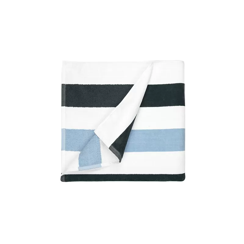 Serviette de plage rayée en coton doux, format 90 x 190 cm, 550 g/m²