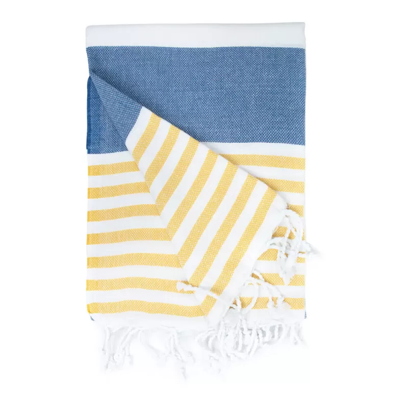 Fouta Marine en coton léger, séchage rapide, format 100 x 180 cm, 150 g/m²