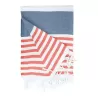 Fouta Marine en coton léger, séchage rapide, format 100 x 180 cm, 150 g/m²