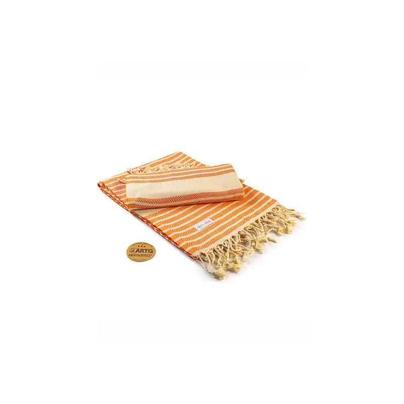Serviette de hammam avec rayures colorées en coton, 240 g/m²