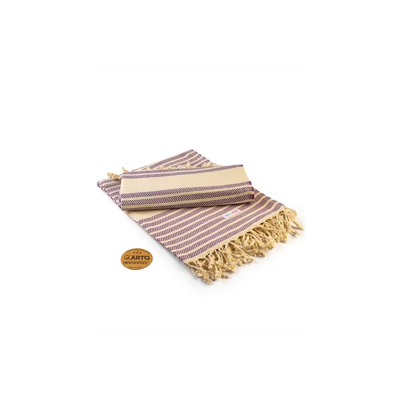 Serviette de hammam avec rayures colorées en coton, 240 g/m²