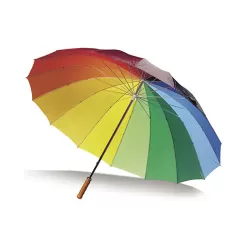 Parapluie, golf XL, nylon, 16 baleines, poignée droite bois, armature métal, Ø 128.5 cm