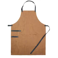 Tablier barbecue polyurethane PU anneaux ustensiles laiton OEKO-TEX 63x83