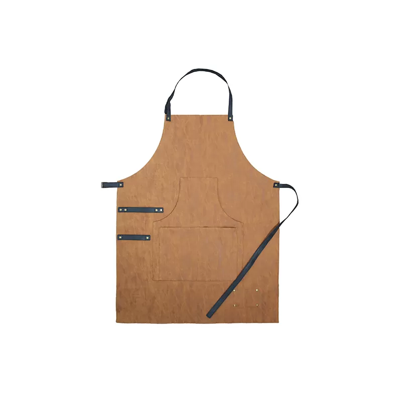 Tablier barbecue polyurethane PU anneaux ustensiles laiton OEKO-TEX 63x83