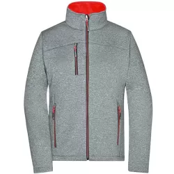 Veste softshell femme polyester 3 couches col montant poches zippées moderne, 280 g/m²