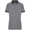 Polo femme chiné Heather polyester coton slim fit rayures, 170 g/m²