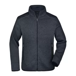 Veste polaire homme Knitted Fleece tricotée aspect maille chinée moderne, 280 g/m²