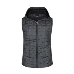 Gilet Knitted Hybrid femme polyester tricoté matelassé aspect maille chinée moderne, 280 g/m²