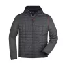 Veste Knitted Hybrid homme polyester tricotée matelassée aspect maille moderne, 280 g/m²