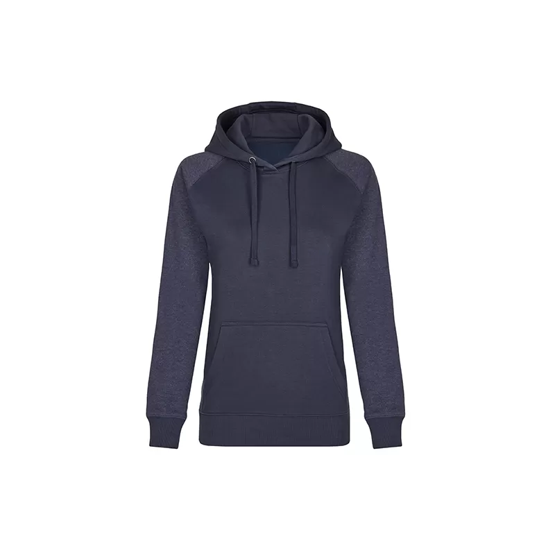 Sweat-shirt femme à capuche manches raglan en coton ringspun, 300 g/m²