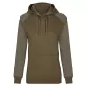 Sweat-shirt femme à capuche manches raglan en coton ringspun, 300 g/m²