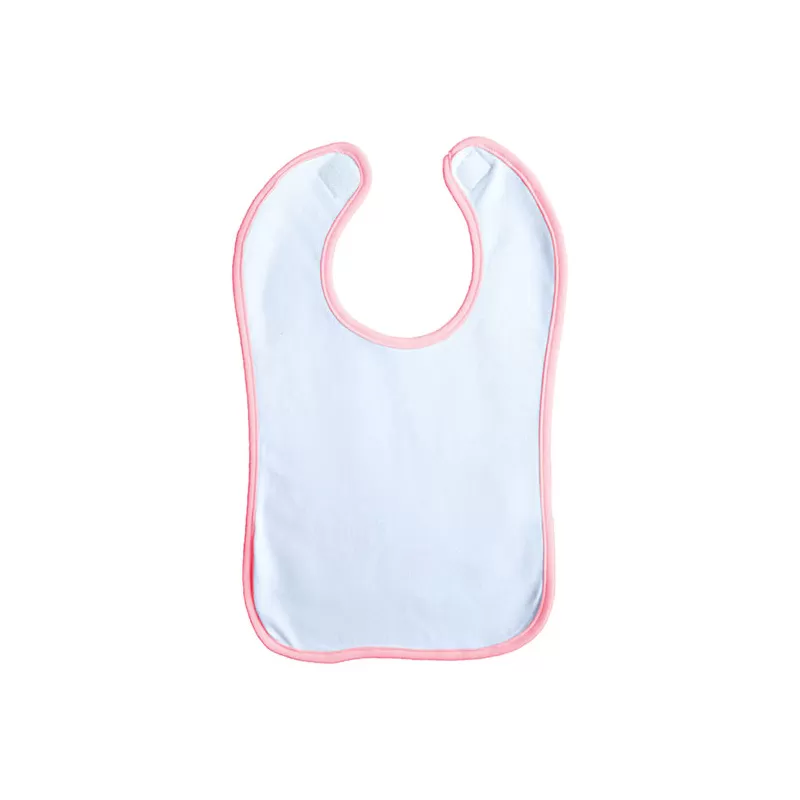 Bavoir bébé double couche en coton, fermeture Velcro, 220 g/m²