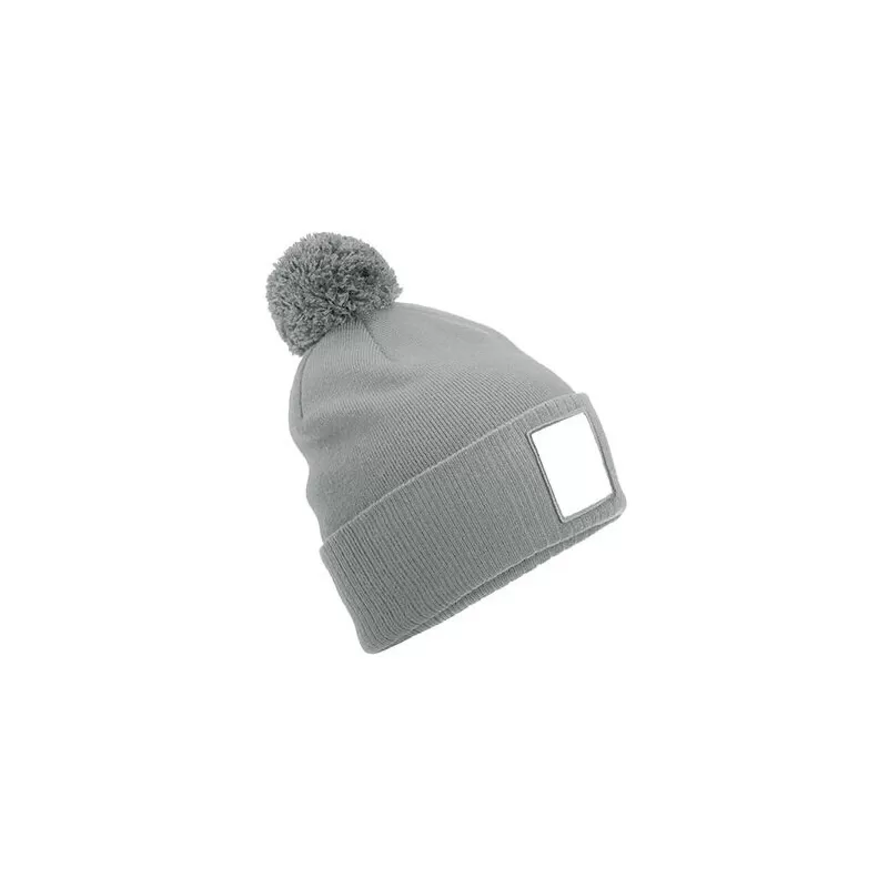 Bonnet en polyester recyclé avec patch décoratif et doublure micropolaire