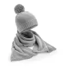 Kit bonnet et écharpe toucher doux non doublé, pompon ton sur ton