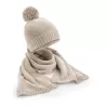 Kit bonnet et écharpe toucher doux non doublé, pompon ton sur ton