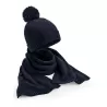 Kit bonnet et écharpe toucher doux non doublé, pompon ton sur ton