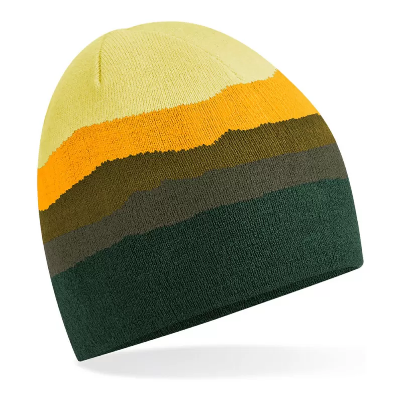 Bonnet boule Mountain Peaks, large décor de paysage de montagne, double épaisseur