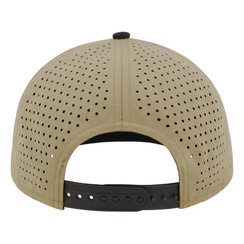 Casquette visière plate 6 panneaux, panneaux avant renforcés, en polyester