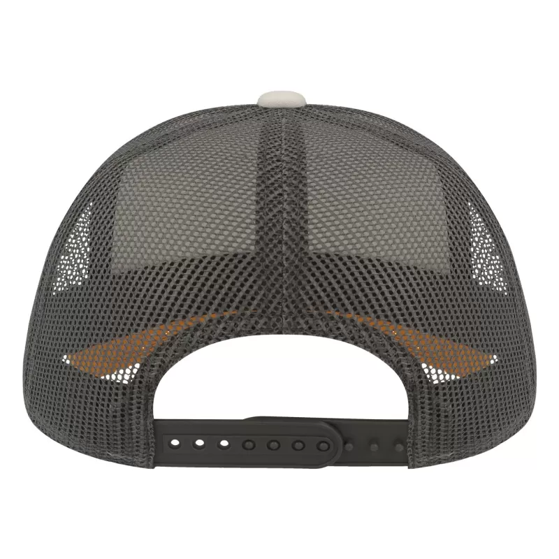 Casquette Rapper 5 panneaux en coton canvas, visière préformée, dos filet, 260 g/m²