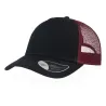 Casquette Rapper 5 panneaux en coton canvas, visière préformée, dos filet, 260 g/m²