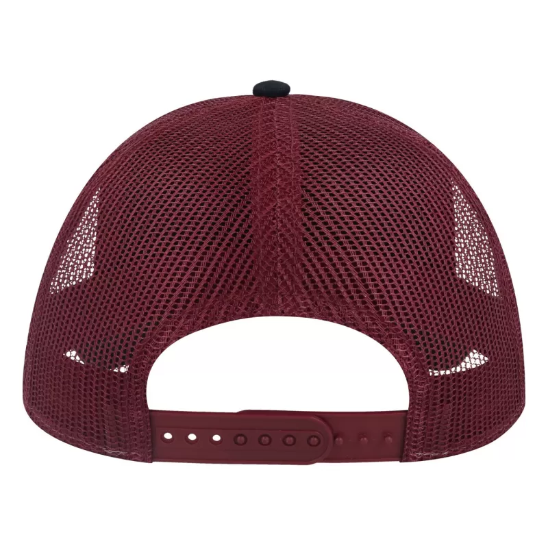 Casquette Rapper 5 panneaux en coton canvas, visière préformée, dos filet, 260 g/m²