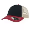 Casquette Rapper 5 panneaux en coton canvas, visière préformée, dos filet, 260 g/m²