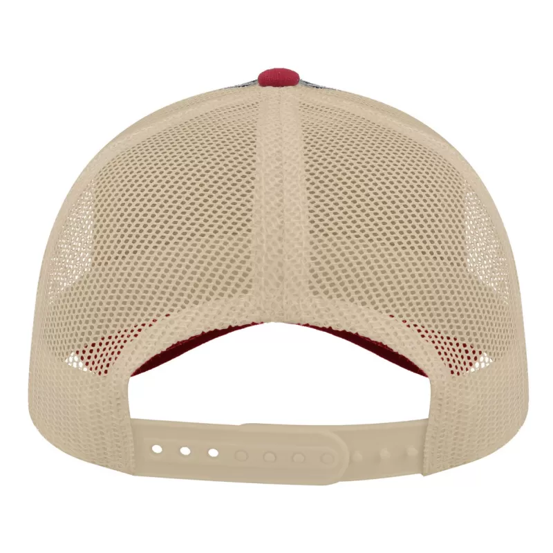 Casquette Rapper 5 panneaux en coton canvas, visière préformée, dos filet, 260 g/m²