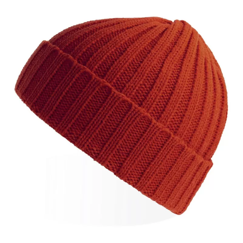 Bonnet en polyester recyclé côtelé avec revers, style pêcheur vintage, 78 g/m²