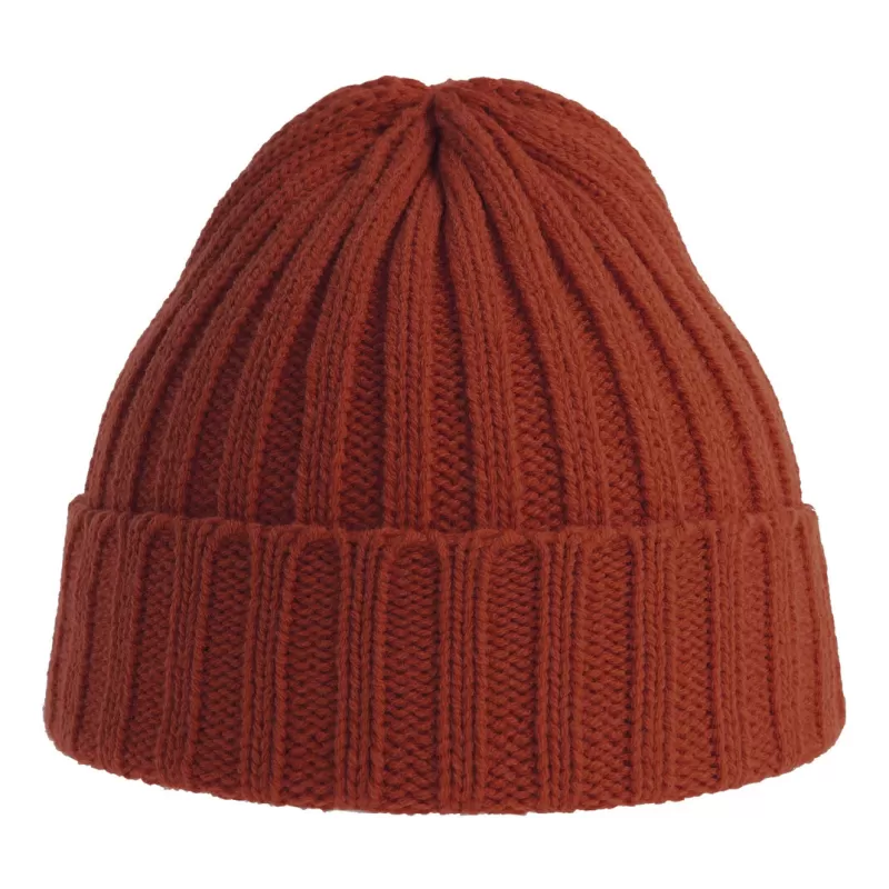Bonnet en polyester recyclé côtelé avec revers, style pêcheur vintage, 78 g/m²