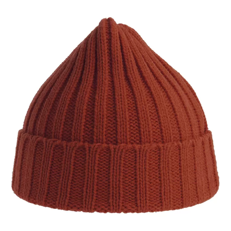 Bonnet en polyester recyclé côtelé avec revers, style pêcheur vintage, 78 g/m²