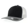 Casquette trucker 6 panneaux, coutures contrastées, en coton et polyester, 280 g/m²