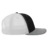 Casquette trucker 6 panneaux, coutures contrastées, en coton et polyester, 280 g/m²